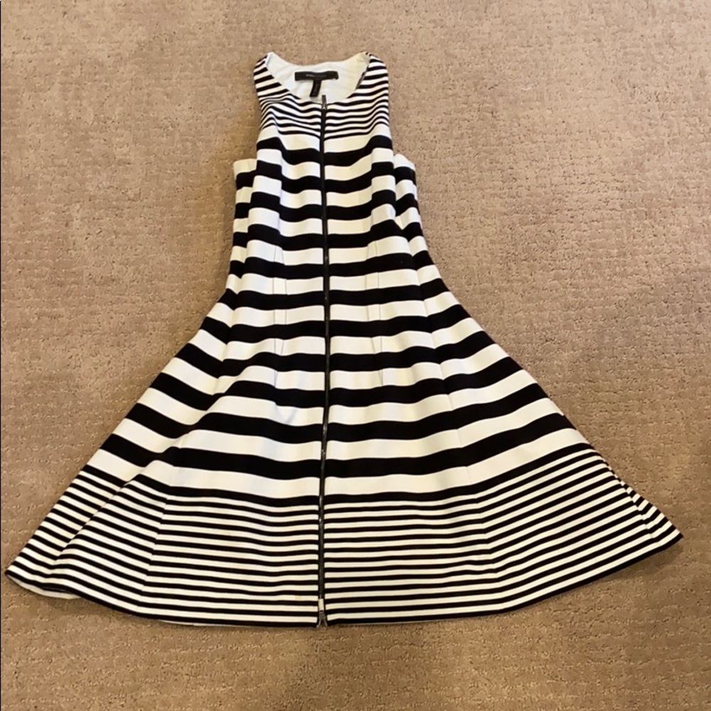 BCBGMAXAZRIA black and white stripped dress.